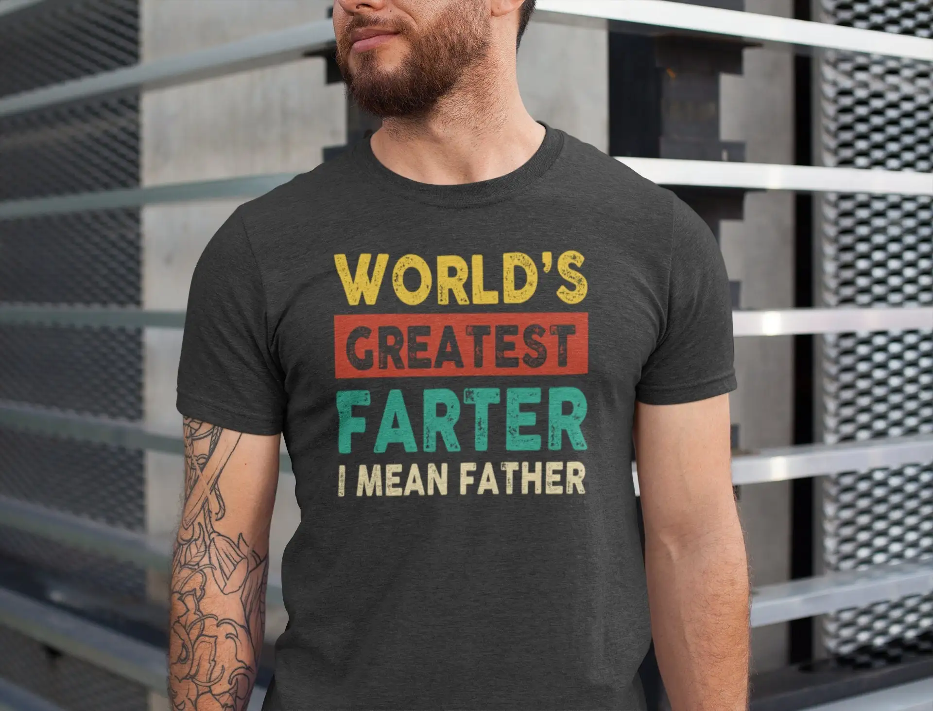 World's Best Farter I Mean Father T Shirt Funny Dad Retro Husband Greatest Father's Day