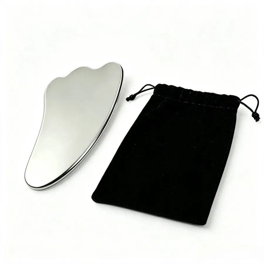 1Set Stainless Steel Gua Sha, Claw Scraper for Face Eye Neck, Smooth Edge w/ Pouch, Lightweight Massager for Home Travel