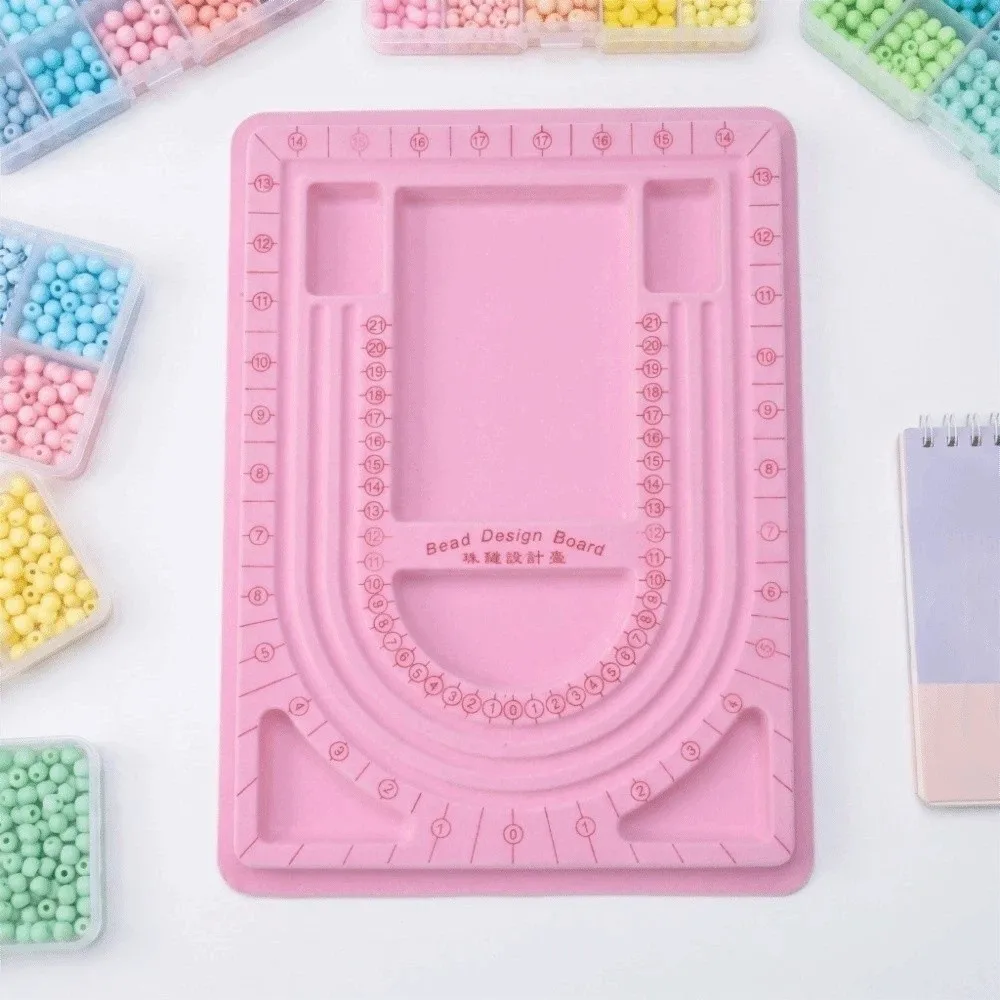 Handmade Colorful Plastic Bead Board Design Board Crafts Jewelry Making Measuring Tools Scale Board Portable