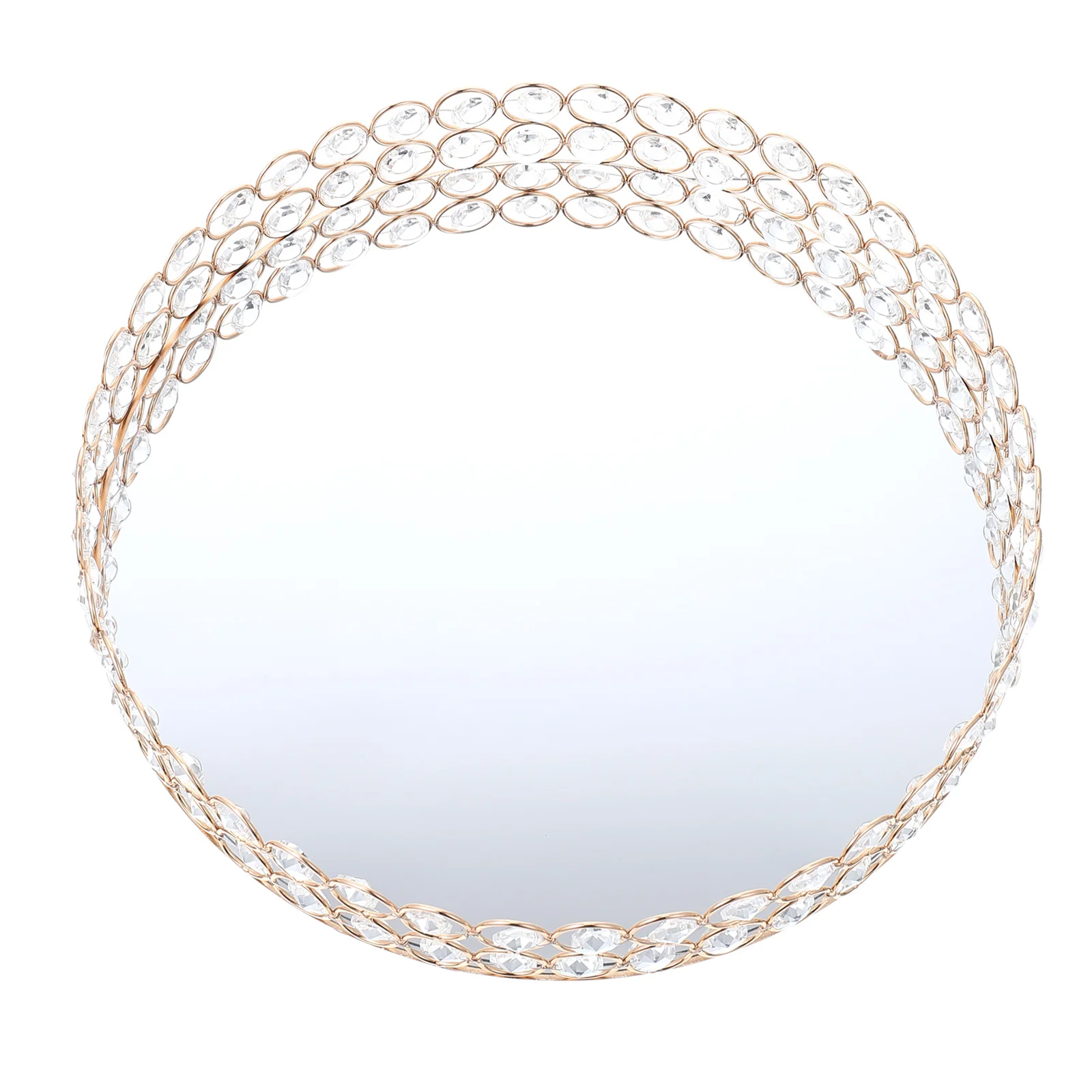 Practical Jewelry Organizer Elegant Round Tray for Earrings Rings Cosmetics Sundries Storage Home Dressing Table Decor