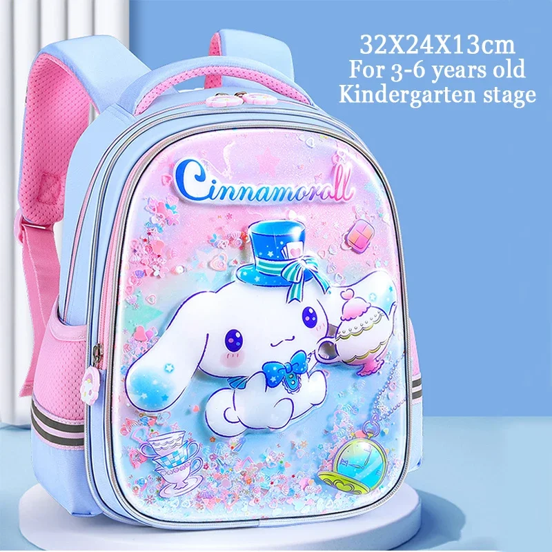 Miniso Cinnamoroll Kindergarten Cartoon Schoolbag Girls Ultra-light Children 3-6 Years Old Backpack Kid School Bags Toddler Gift