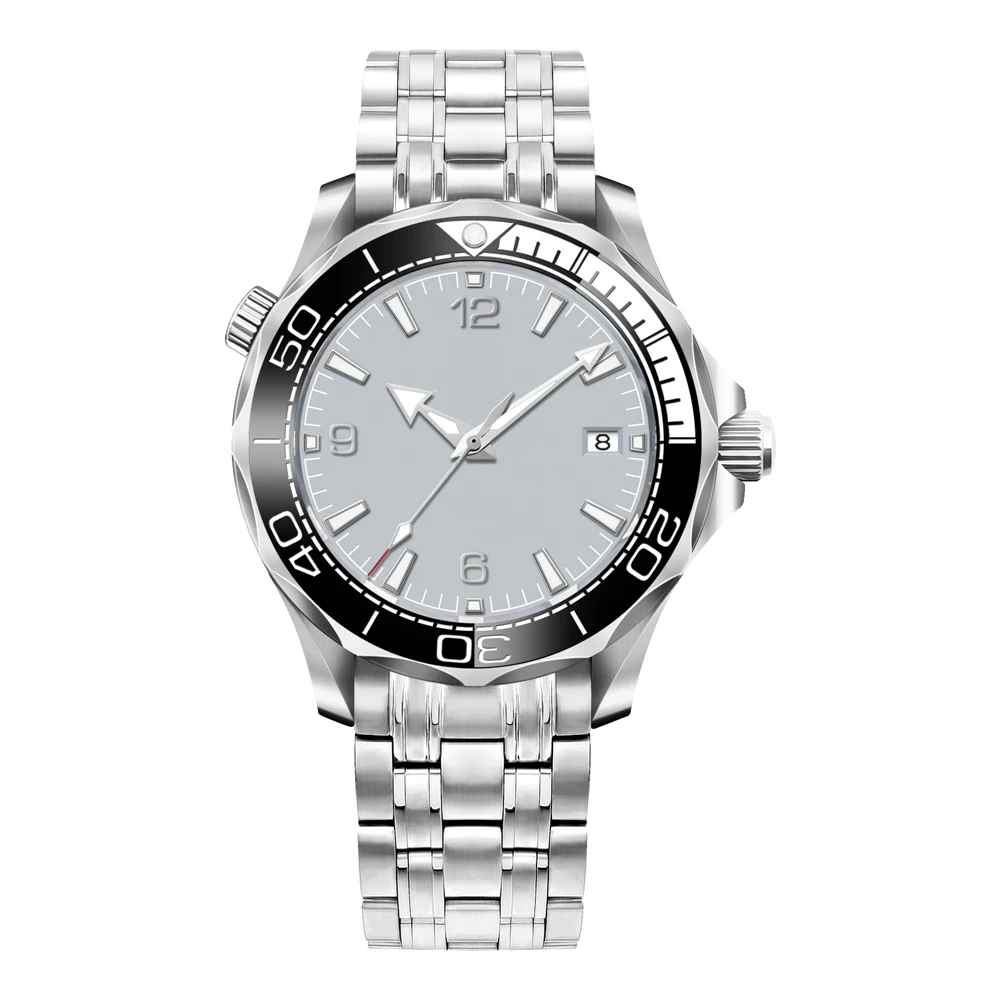 Logo personalizzato 41mm Orologio da uomo Zaffiro reloj hombre quadrante sterile Orologi da uomo Luminoso 10Bars NH35 Orologio da polso meccanico automatico