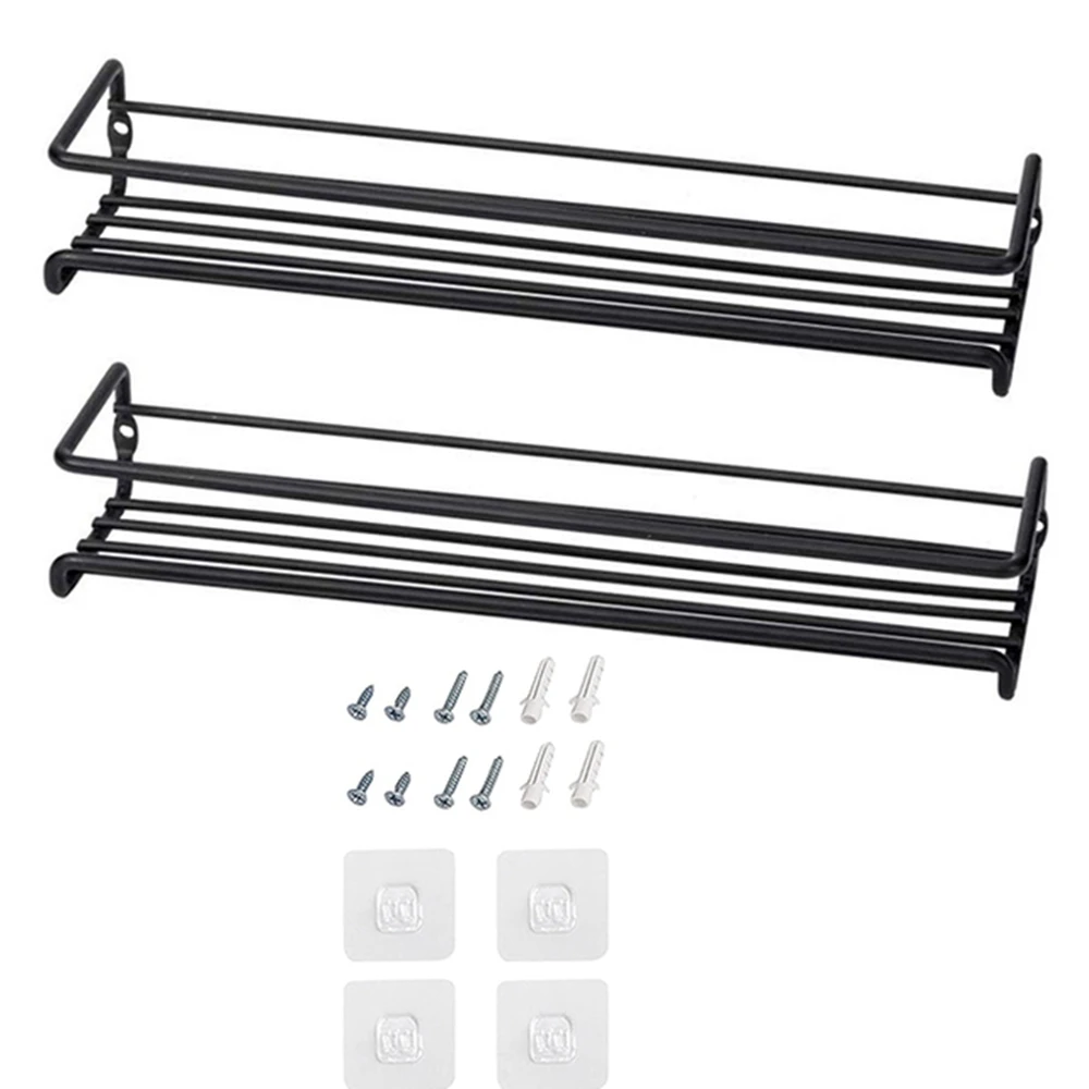 4/2 Stuks Kruidenrek Organizer Wandmontage Opbergrekken Ruimtebesparende Metalen Kruidenrekken Keukenkast Deur Kruidenpot Organizer