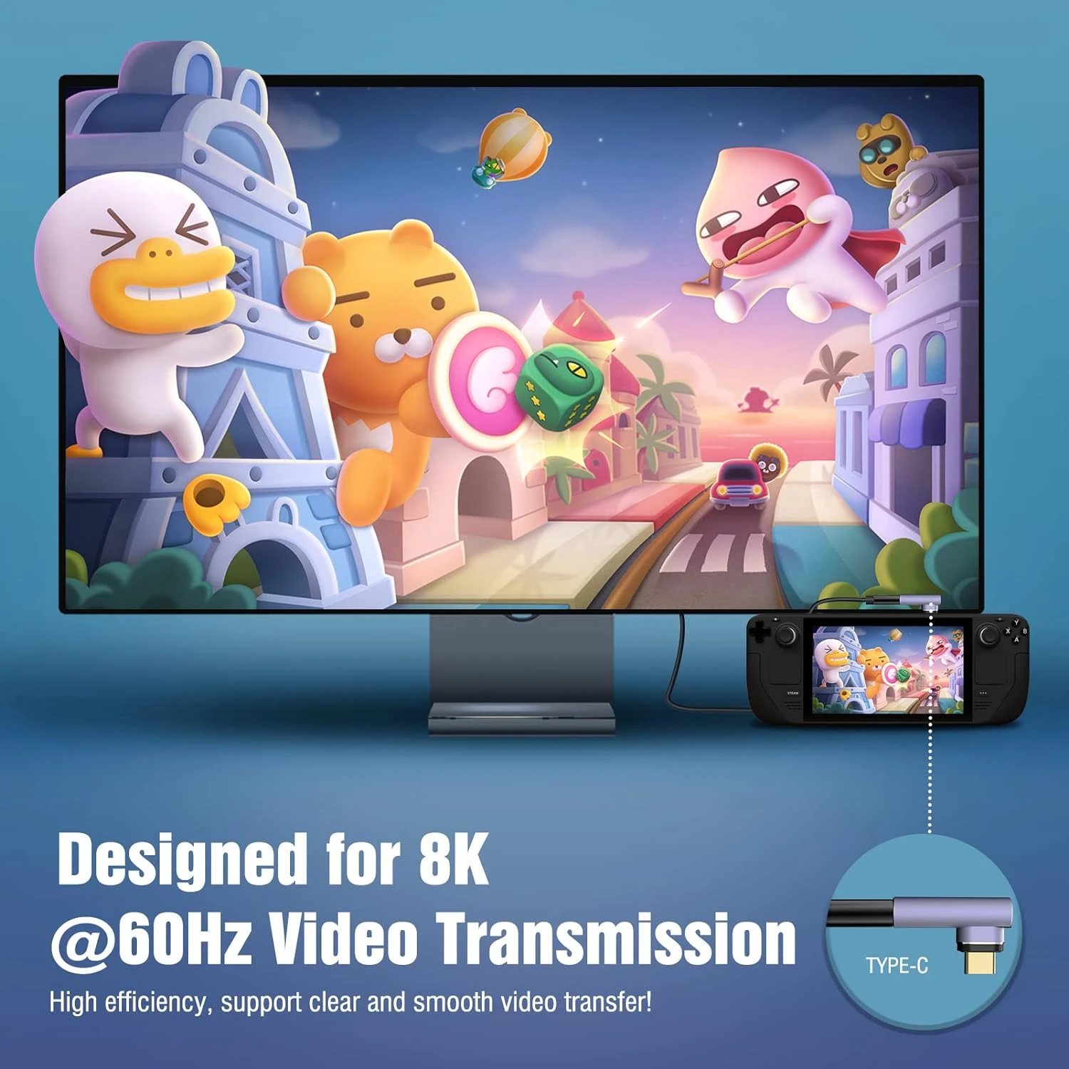 Flat Shape 140W 24Pins USB4.0 Fast Charge Adapter 2 Pack for Thunderbolt 3/4, MacBook Air, Steam Deck - Supports 40Gbps Data Tra