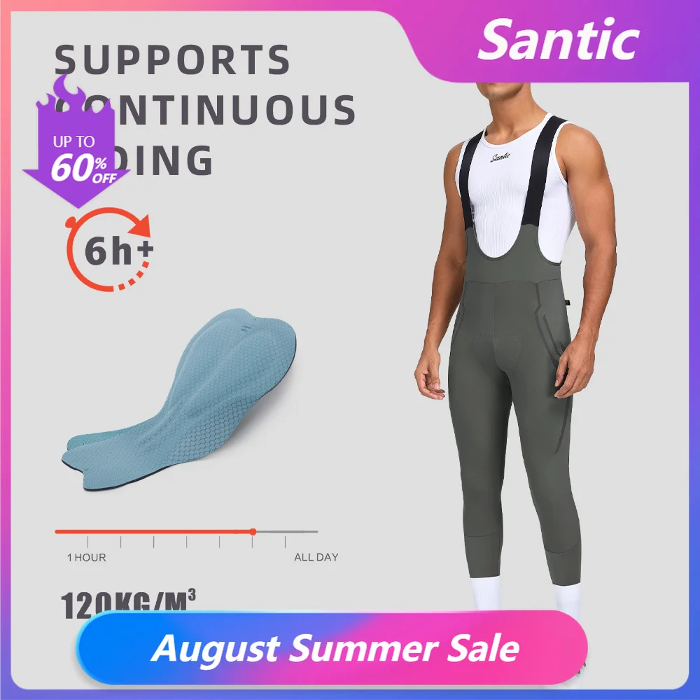 Santic Calça Ciclismo Masculina Respirável com Acolchoado