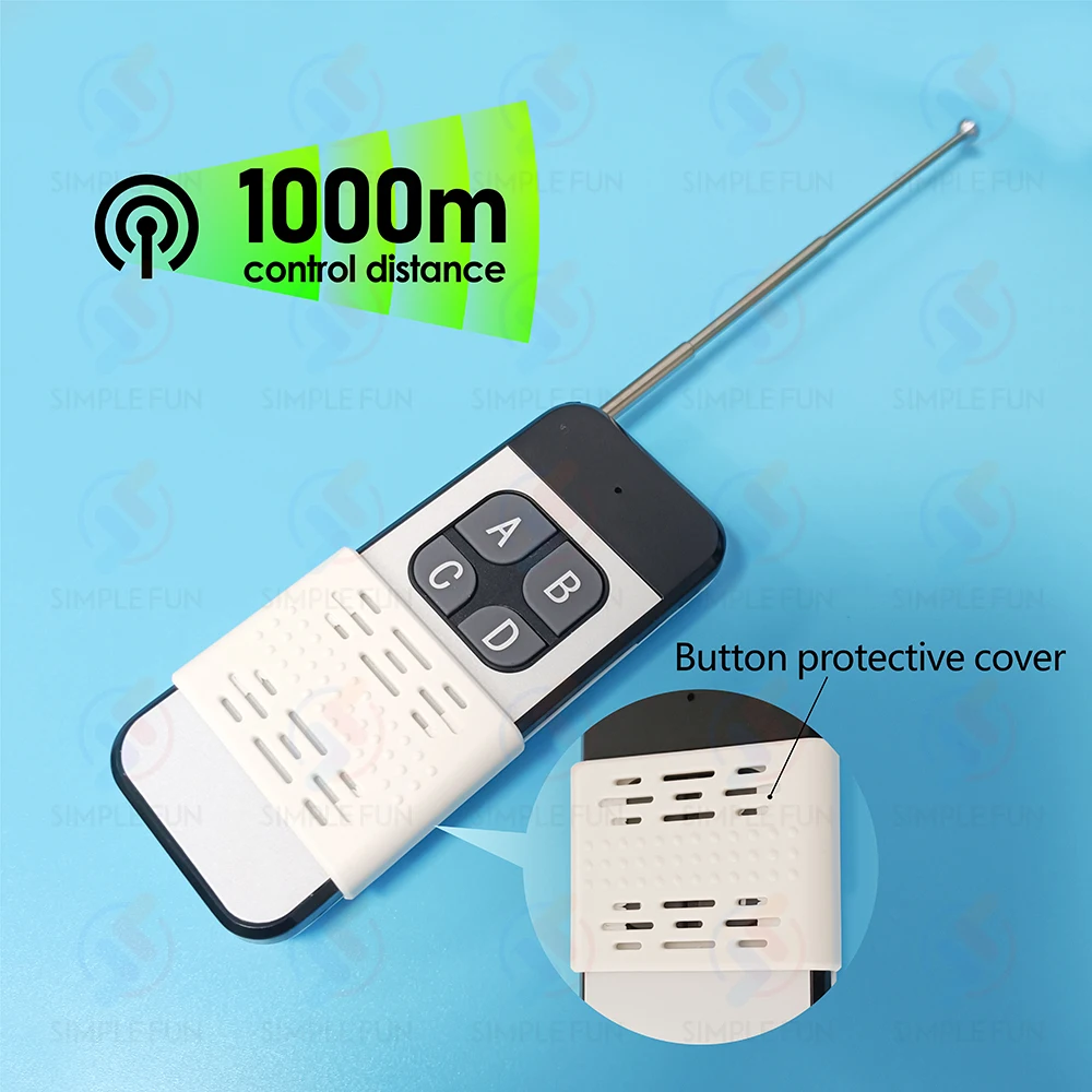 433Mhz 1000 meters Long Distance Universal Transmitter(NOT clone) 1/2/4 CH RF Remote Control 1527 Learning Code Remote Control