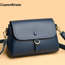 Fashion New Women's Handbag High Quality Brand Leather Shoulder Crossbody Bag with 2 Straps Luxury Female Designer Messenger Bag