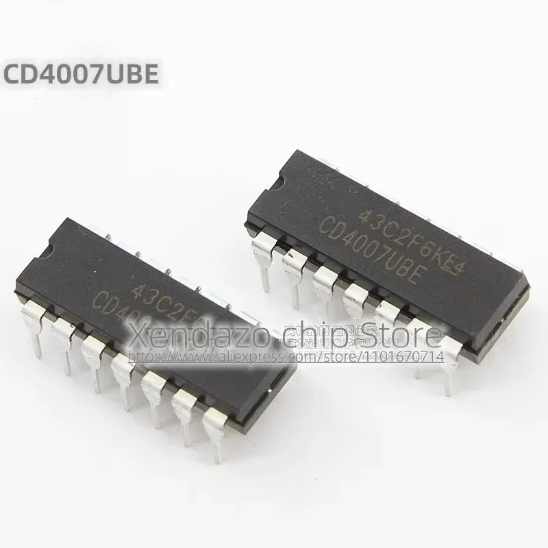 5pcs/lot CD4007UBE CD4007U CD4007 DIP-14 package CMOS Dual auxiliary inverter Logic chip