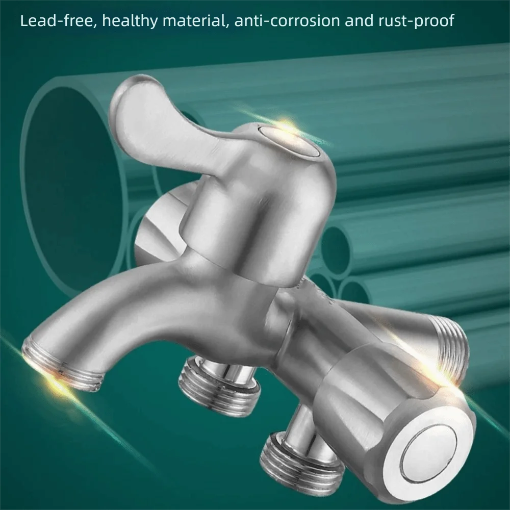 

One in Three Out Stainless Steel Faucet with Tape with Washing Machine Outlet Washing Machine Faucet Easy Installation