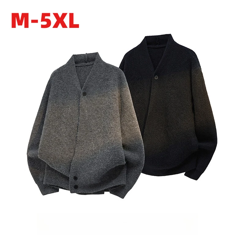 

Новый модный дизайн, мужские кардиганы с v-образным вырезом, свитера, мужская весенне-осенняя верхняя одежда, свободный свитер, трикотажные свитера, размер 4XL
