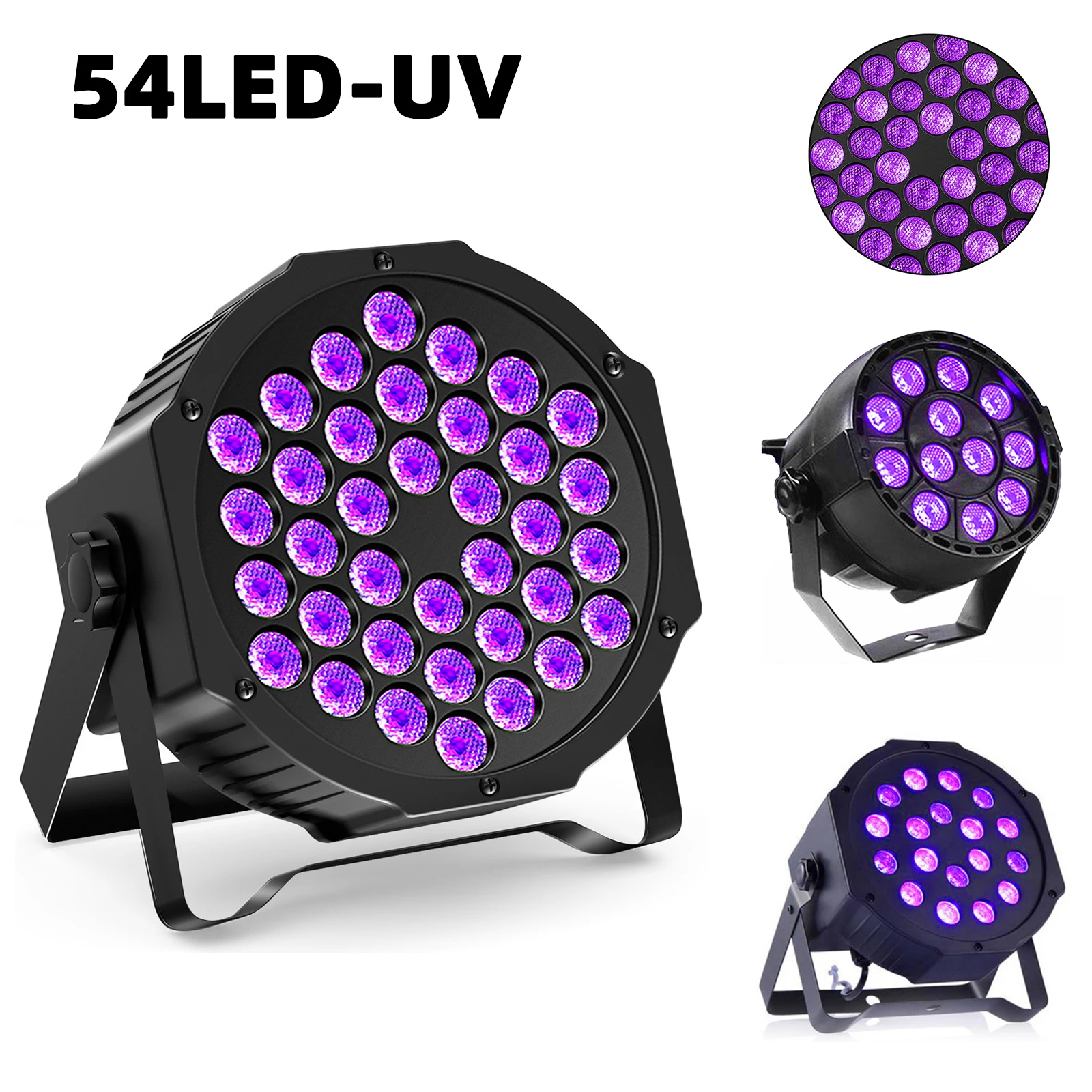 

54LED UV Disco DJ Light Mini Stage Lights Ultraviolet LED Strobe Dimming Purple Lamp Projector Light for Party Pub Club Holiday