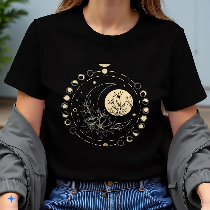Mystic Moon And Sun T Shirt Mystical Phase Boho V