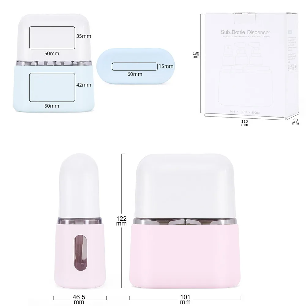 Cosmetic Container Travel Essentials Bottle Set, recipiente vazio, embalagem recarregável, pontos de loção