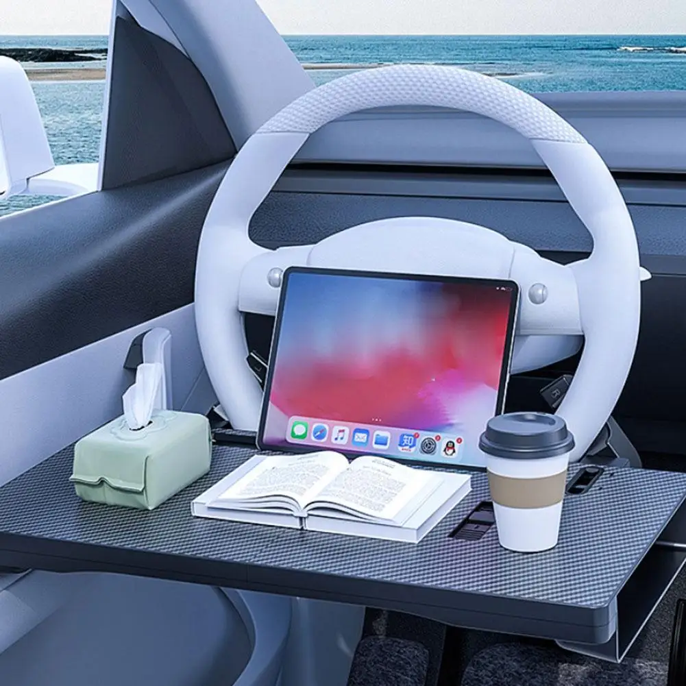 Car Steering Wheel Tray Adjustable Car Tray Table Non-Slip Auto Driver Pessenger Seat Laptop Desk For Working,Eating
