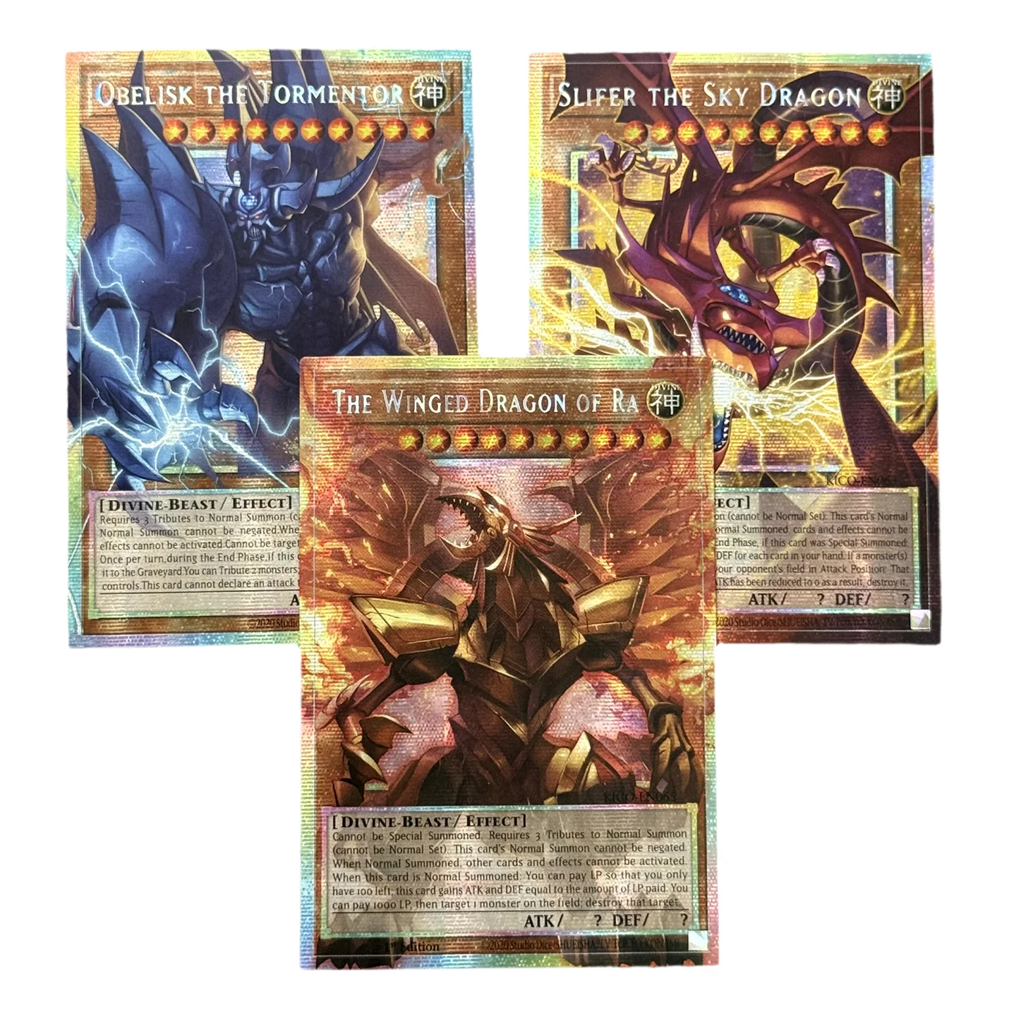 Yu-Gi-Oh! Collection DIY Proxy Cards Egyptian God Slifer the Sky Dragon Obelisk the Tormentor Winged Dragon of Ra ink and wash
