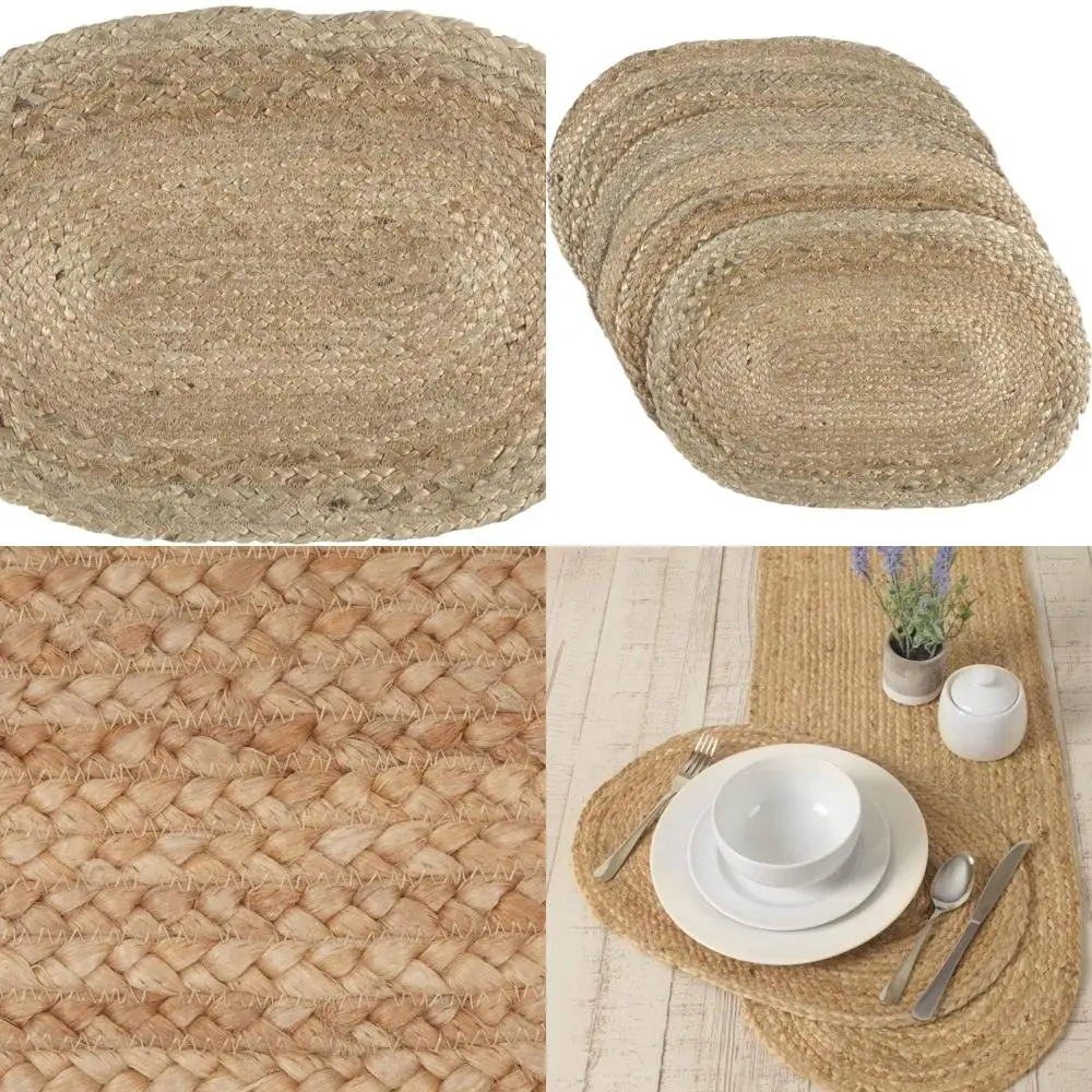 

Natural Jute Coastline Farmhouse Placemats, 12x18, 6-Pack