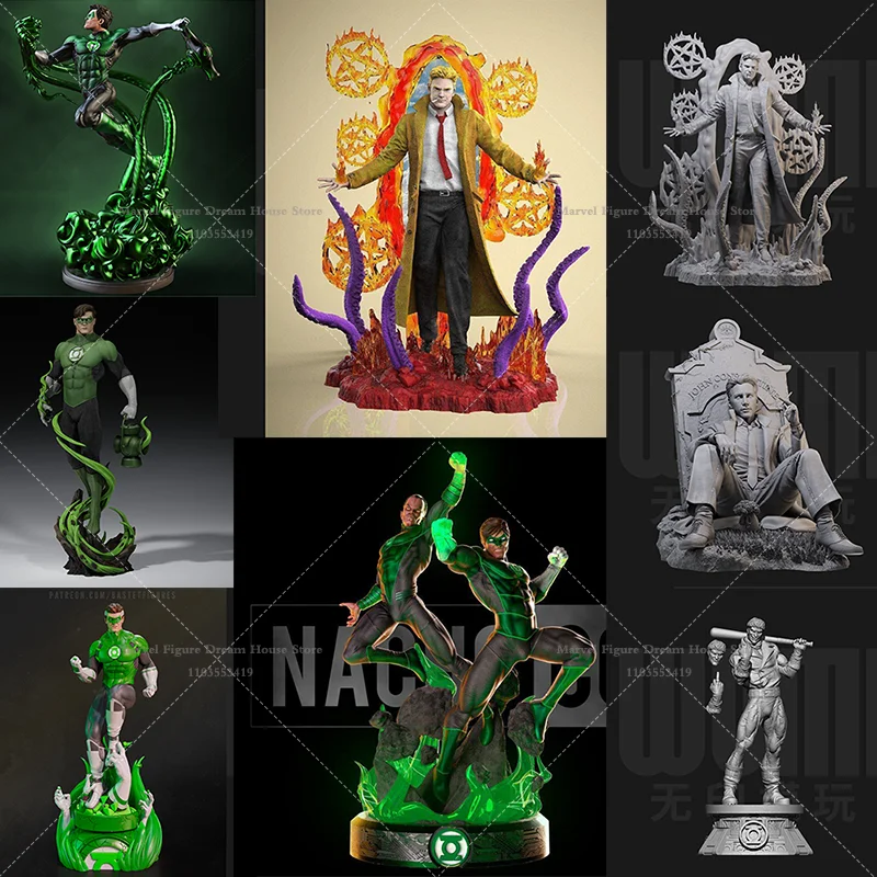 

1/24 1/18 Scale DIY Self-assembled GK 3D Resin Un-panited White Model Energy Green Ring Hal And Scott Paranormal Detective John