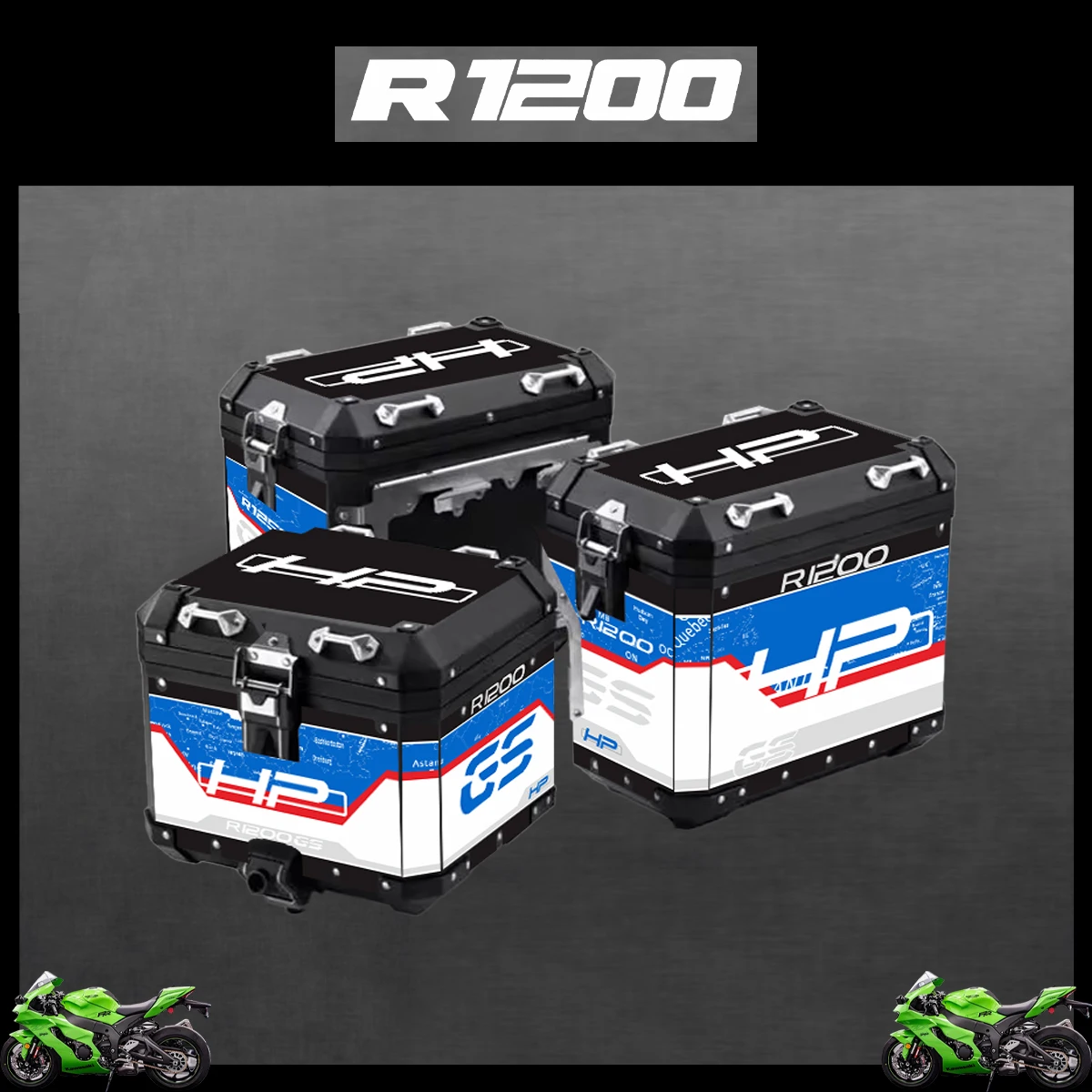 

Panniers 40 GS For BMW R1200GS R1200 GS ADV Triple Black Adventure 2004-2023 2022 2021 2020 Motorcycle Aluminum Box Sticker Case