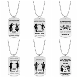 New Dog Tag Necklace Fraternal Pendant For Men Motorcycle Army Brothers Soldier Tough Man BFF Stainless Steel Jewelry Gift