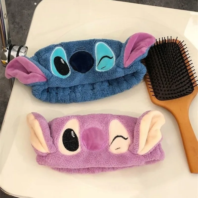 

New Disney cartoon cute Stitch headband with unique 3D ears, face washing and skincare hair accessory, women's yoga headband.