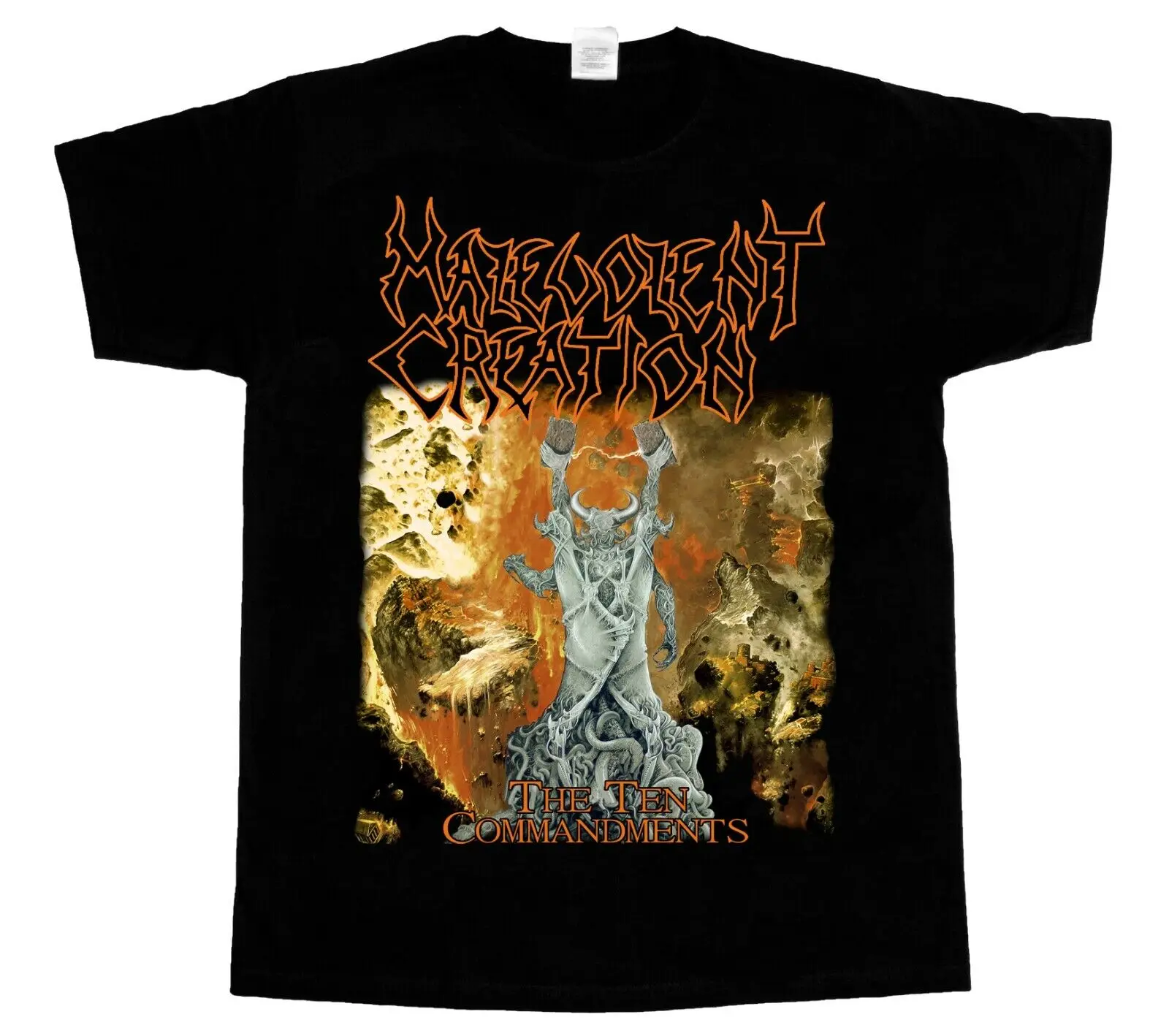 MALEVOLENT CREATION THE TEN COMMANDMENTS 91 DEATH SUFFOCATION NEW BLACK T-SHIRT-