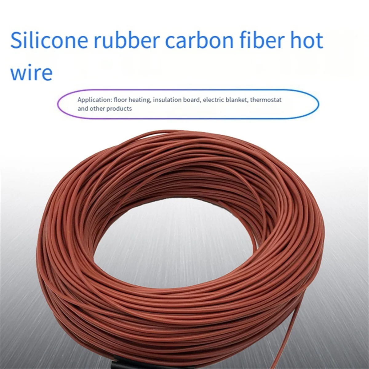 HOT 12K HEAT 50M 12K 33Ω/M Carbon Fiber Heating Cable 3MM Floor Warming Wire High Temperature Silicone Heating Cable