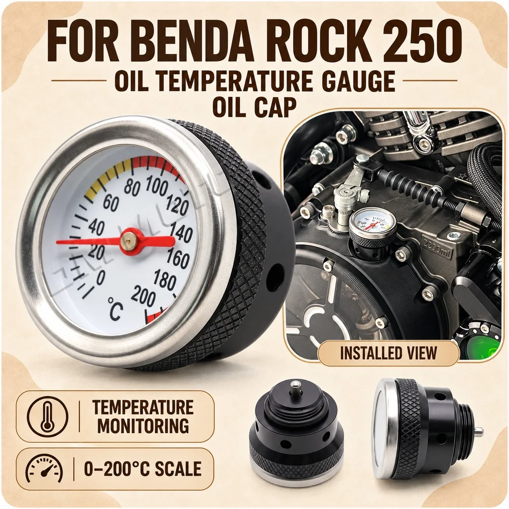 FOR BENDA ROCK 250 300 ChinchiIIa 350 500 Motorcycle Engine Oil Cover Oil Temperature Gauge Mod Accessories