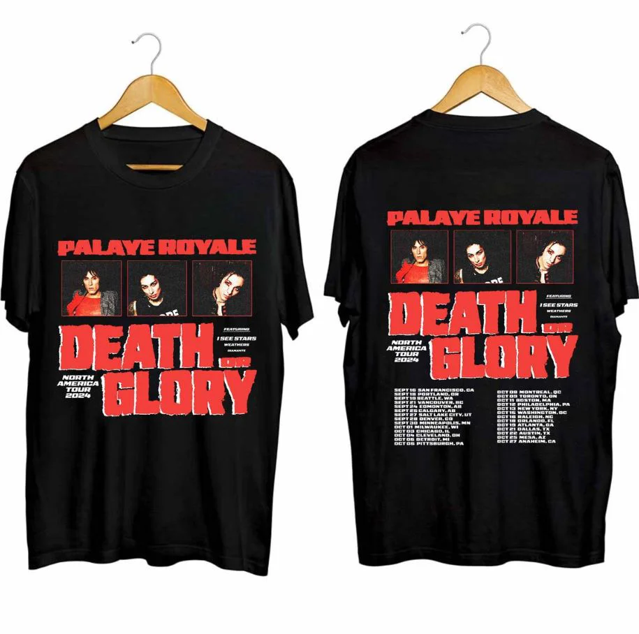 Camiseta Palaye Royale Death or Glory North America para adultos, todas las tallas, BO246, 2024