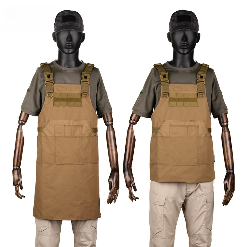 Tactical Vest Apron Men Women 12 Pockets Camouflage Work Apron Outdoor Clothes Accessories Camping Picnic Garden  Wear-resisting