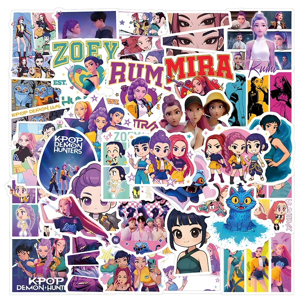 Kawaii أنيمي Kpop شيطان هنتر ملصقات الكرتون ختم الشارات مقاوم للماء DIY بها بنفسك سكرابوكينغ القرطاسية لطيف ملصق الهدايا #5