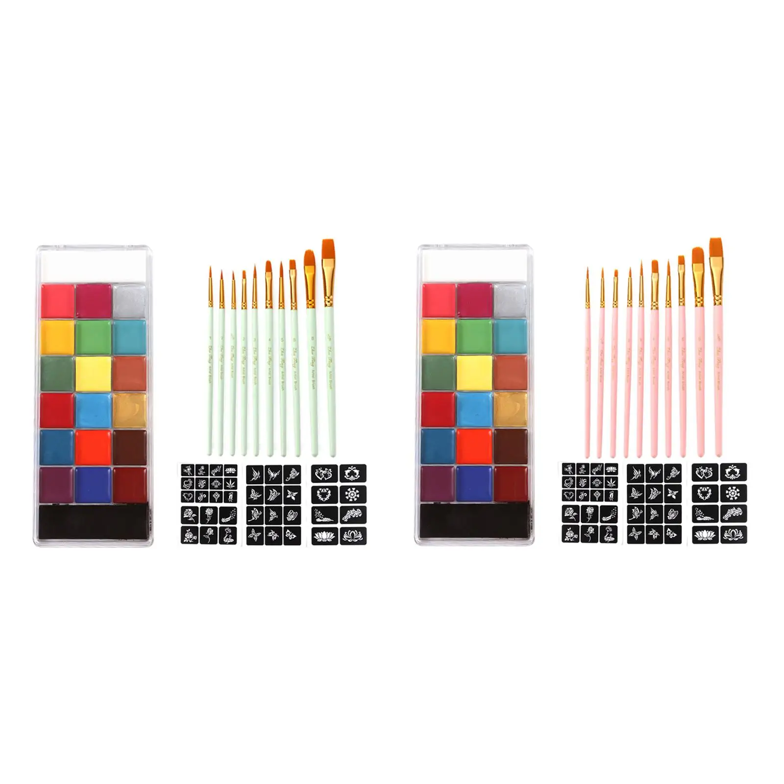 20 لونًا من طلاء الوجه والجسم الزيتي للهالوين والحفلات ومجموعة فرش المكياج للأطفال والكبار #2