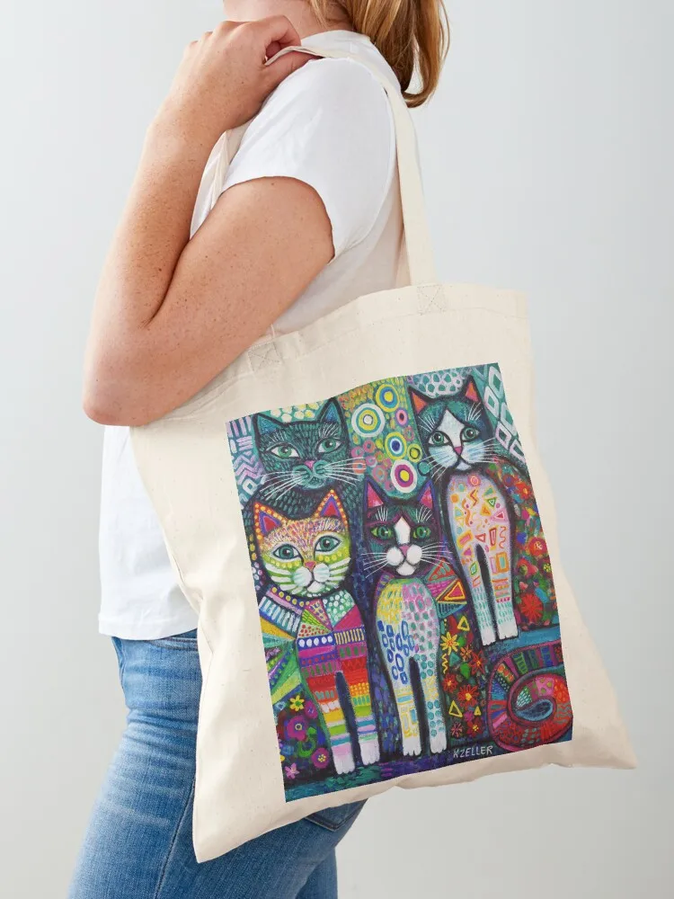 

Quirky Cats Tote Bag canvas tote bag reusable shopping bag Cloth hand