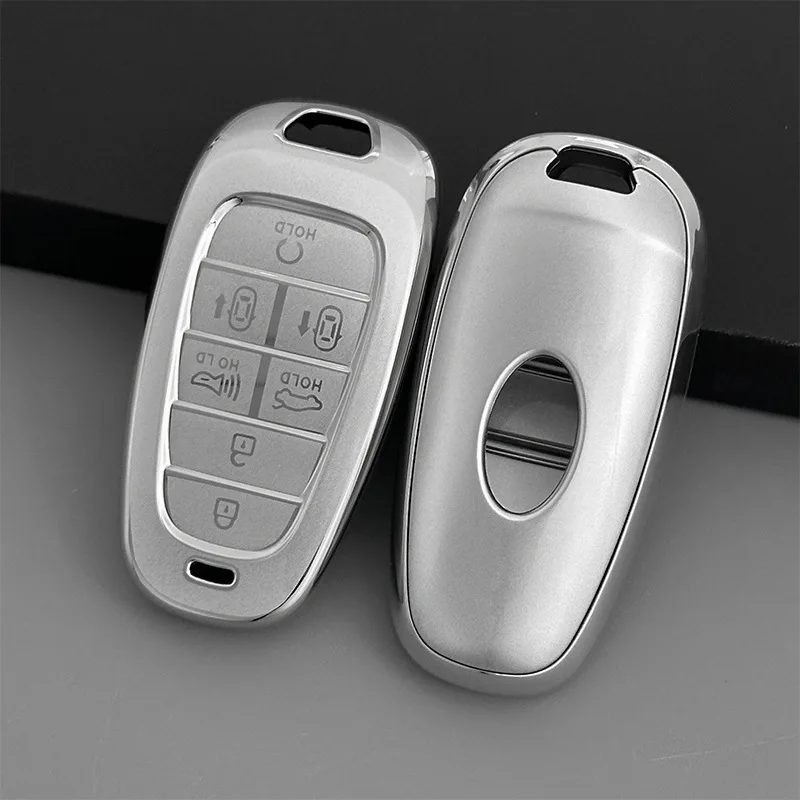 New Style Soft TPU 7Button Car Remote Key Case Cover For Hyundai Sonata Nexo DN8 Santa Fe 2023 Tucson 2022 Grandeur 2021 Staria