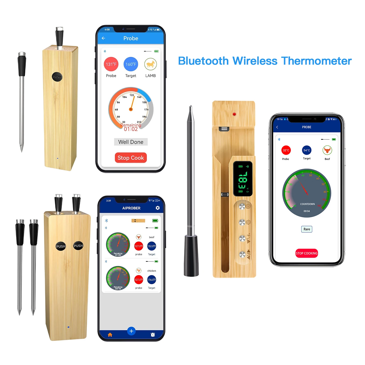 

Saerke умный термометр для духовки 100 м Bluetooth-совместимый контроль температуры термометры для мяса для плиты-гриля Sous Vide курильница