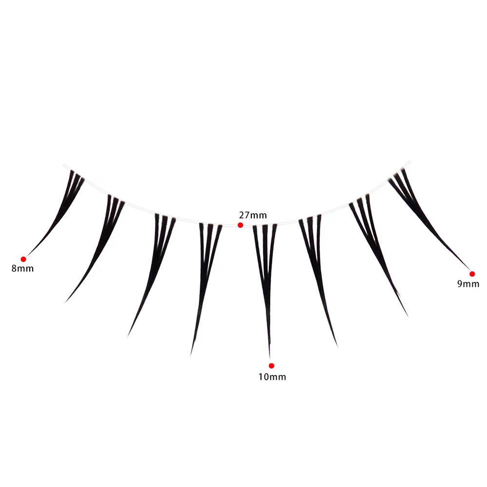 5 Pairs Japanese Mine Makeup False Eyelashes 8-10mm Length Black/Clear Band for Eye Makeup Accessories Natural false lashes