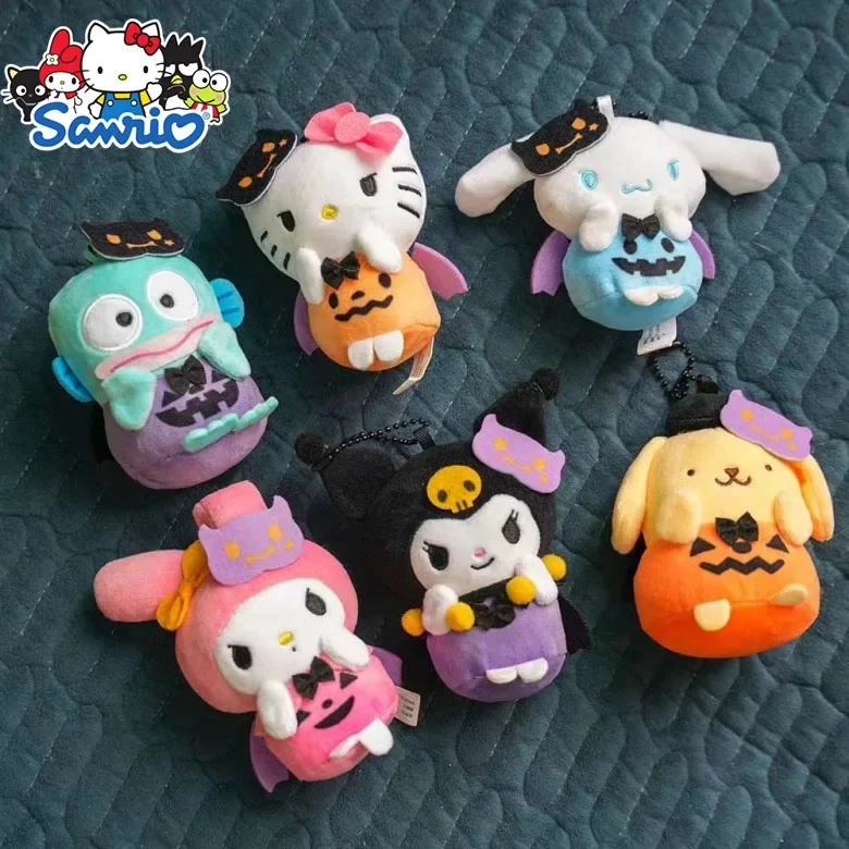 

Hot Selling Sanrio Hellokitty Plush Doll Cartoon Peripheral Halloween Kulomi Demon Ugly Fish Jade Bead Chain Pendant Doll Toy