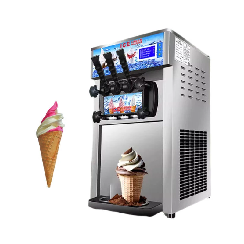 

Коммерческая автоматическая машина для домашнего использования с тремя вкусами, мягкая подача мороженого, настольная машина, лучшая