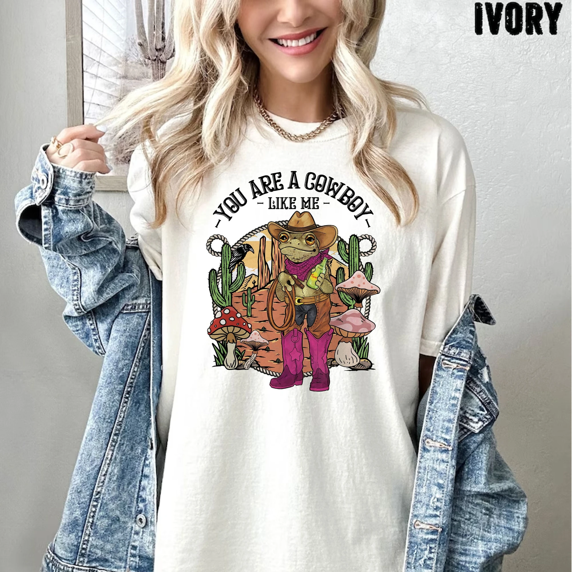 

Джинсовая рубашка в стиле ретро, футболка с лягушкой, футболка с джинсовым принтом лягушки, футболка с западным узором, футболка с милой лягушкой