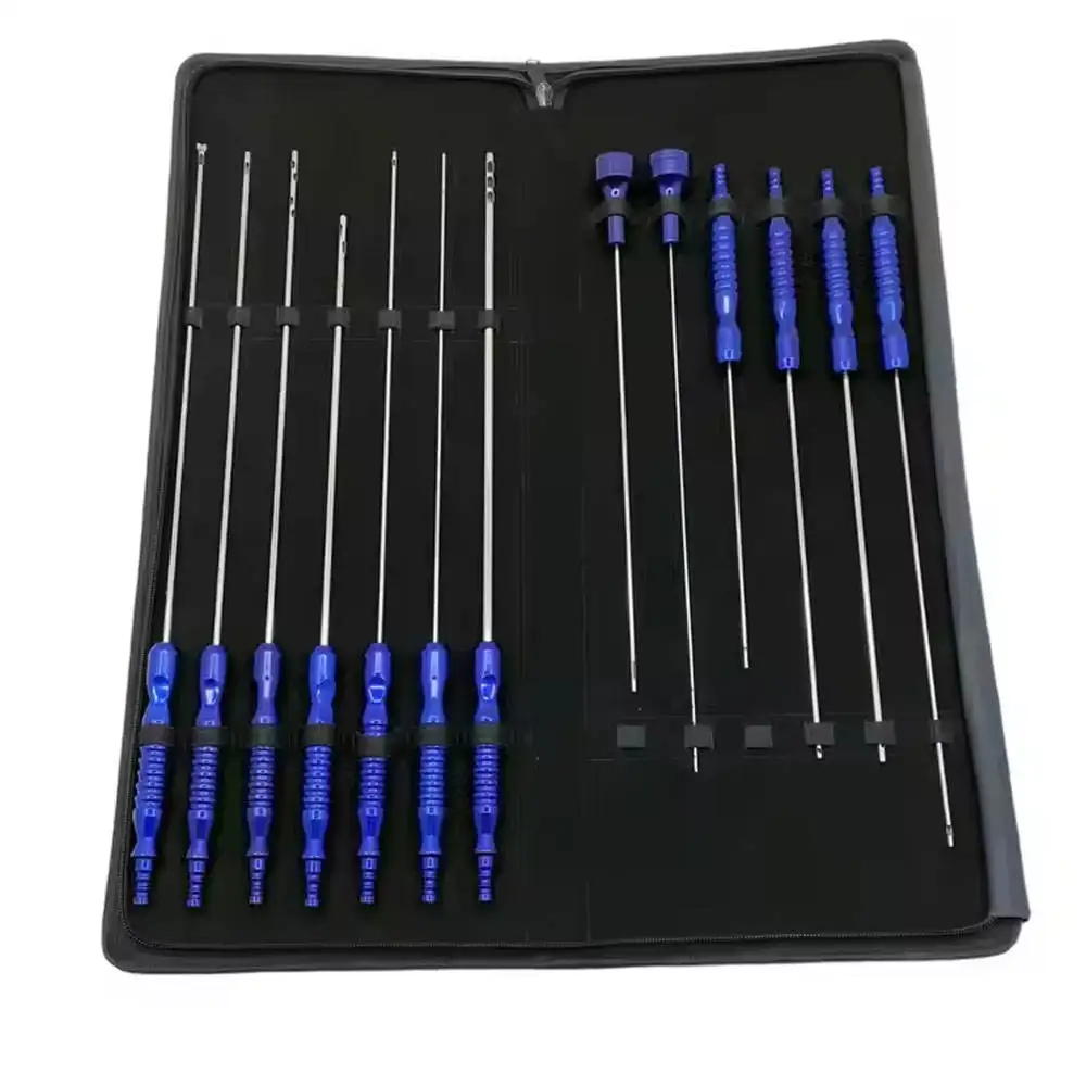 High Quality MEDZORA SURGICAL Stainless Steel Manual Liposuction Cannula Instrument Set Filter Fat Adapter CE Certified Hospital