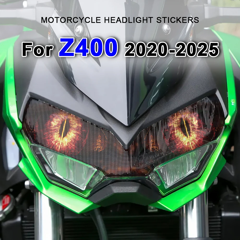 

Motorcycle Headlight Protective Stickers For Kawasaki Z400 z400 2020 2021 2022 2023 2024 2025 Cool Headlamp Decals Accessories