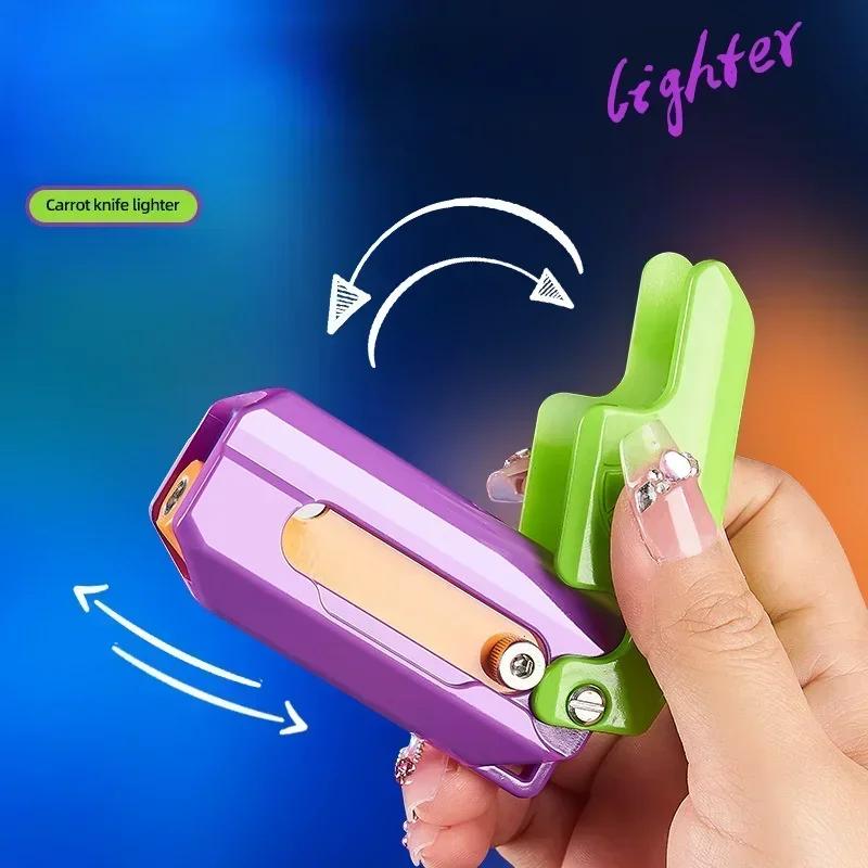 New Personalized and Creative Radish Windproof Red Flame Direct Charge Telescopic Lighter Portable Texture Toy Gifts