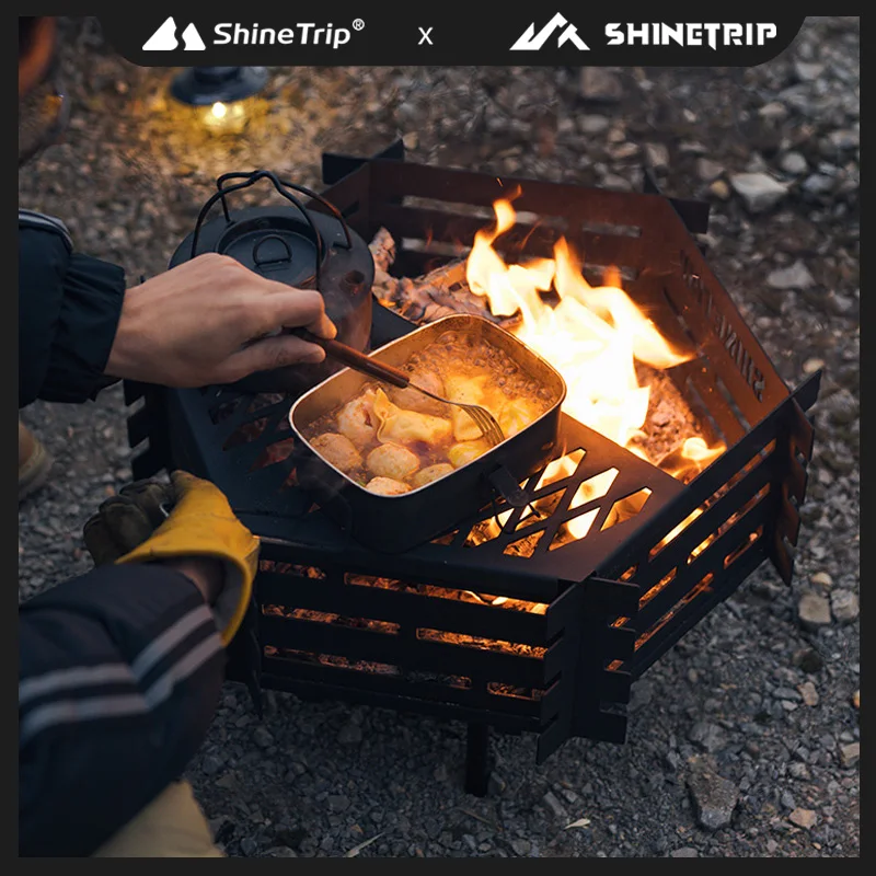 

ShineTrip-Outdoor Campingr Detachable Folding Stainless Incinerator, High Temperature, Corrosion Resistant, Carbon Steel