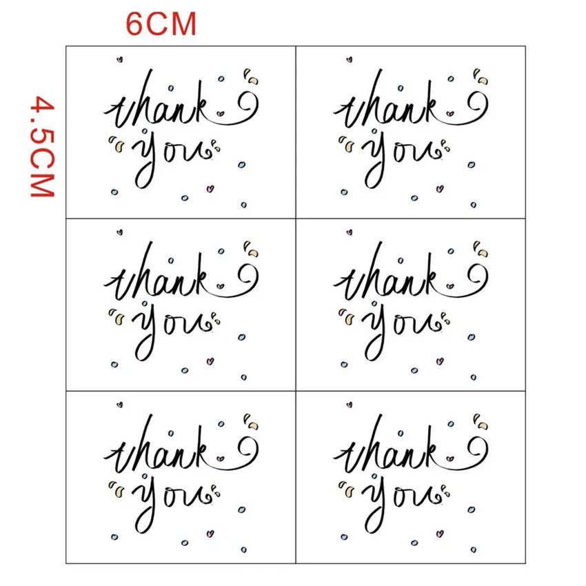 60Pcs/lot Cute Rectangular Thank you White Label Sticker DIY Gift Sealing Sticker