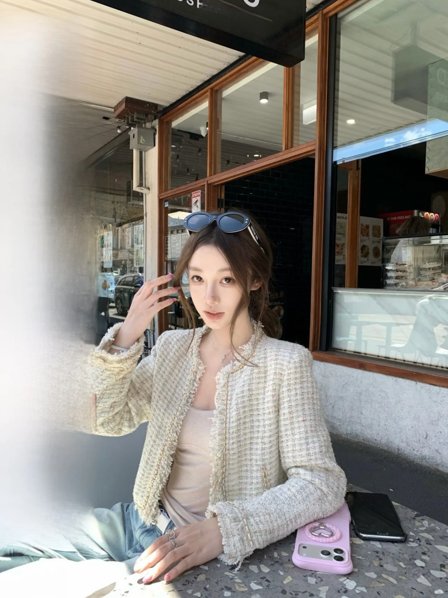

Chestnut a Bankelili Louvre Small Fraance Thousand Gold Sensation Woolen Chain Knitted ort Outerwear Cardigan