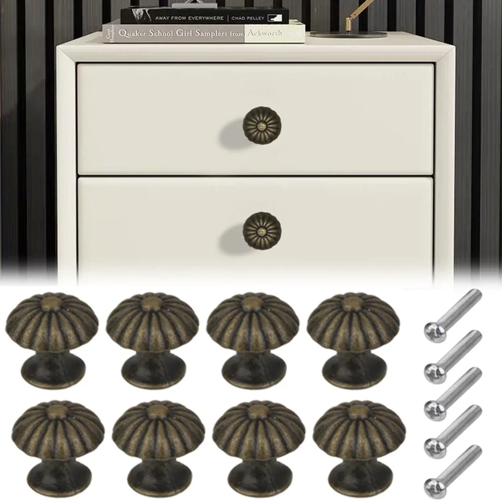 8Pcs Vintage Cabinet Cupboard Wardrobe Dresser Pull handle Door Knob Drawer Handles Furniture Hardware Wooden Jewelry Box Knobs