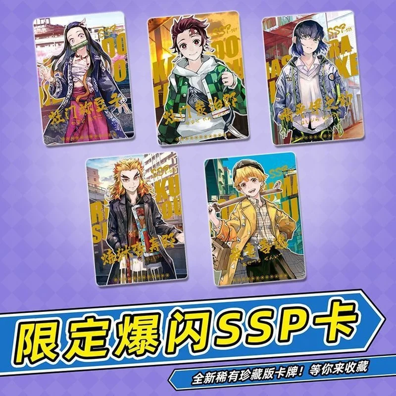 Demon Slayer Card Kimetsu No Yaiba TCG Game Anime Action Figure Anime One Piece Naruto Family Table Playing Collection Box Cards