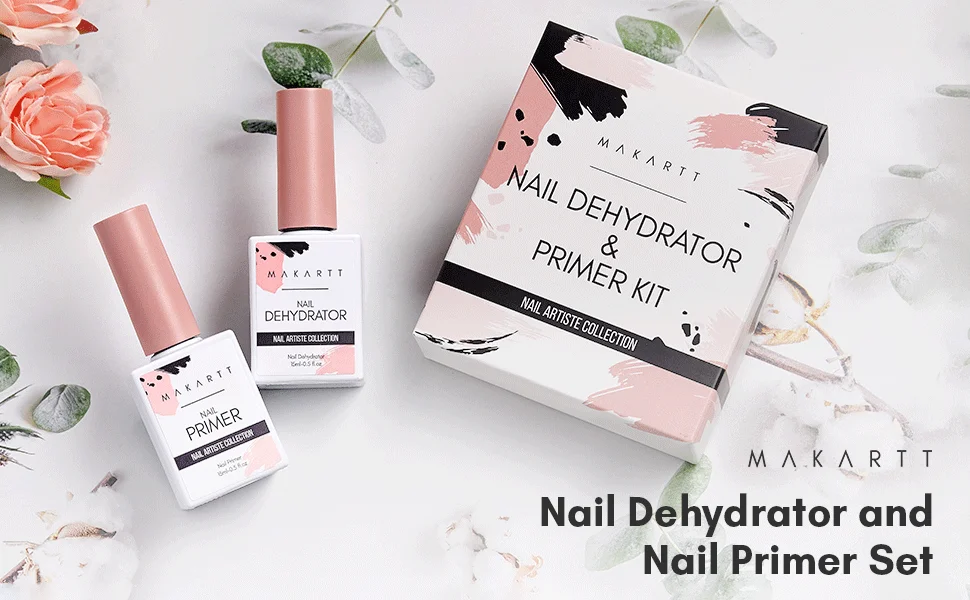 2 Stück säurefreie natürliche Nagelvorbereitung Dehydrate & Bond Primer Makartt 15 ml Gel-Nagellack-Nageldörrgerät und Primer-Zubehör – Detail 1