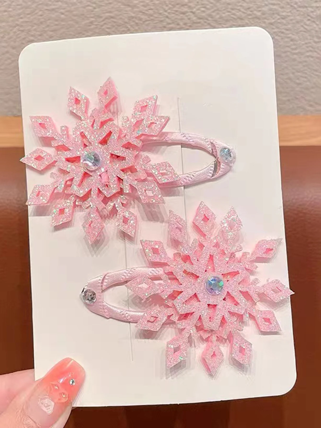 Handmade Ice and Snow Romance Snowflake Hair Clip New Children\'s Hair Clip Princess Elsa Hair Accessories Girl Side Clip Little