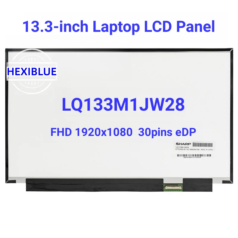 노트북 매트릭스 FHD LED LCD 스크린 디스플레이용 슬림 LQ133M1JW28, 1920x1080, 30 핀, 13.3 인치