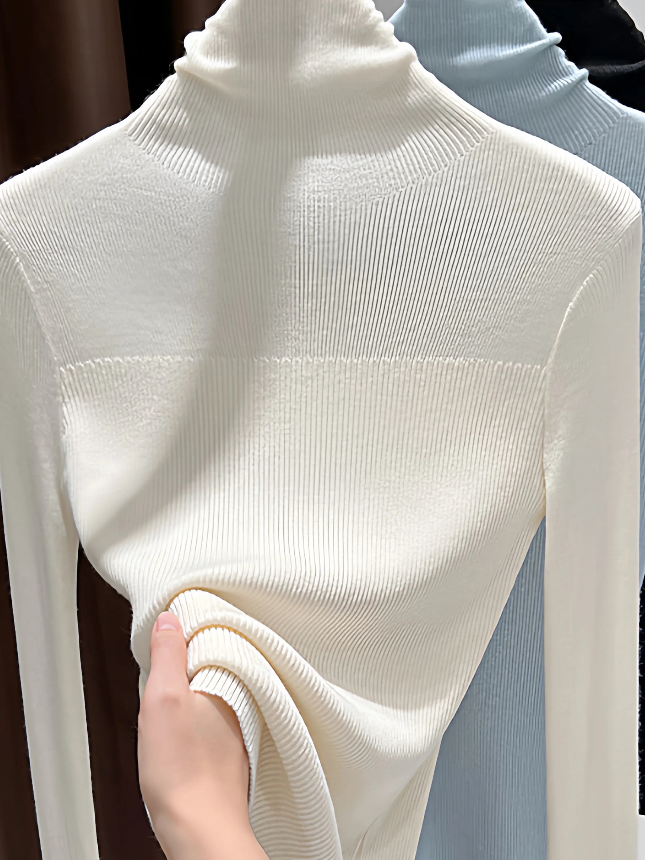 

Versatile Knitted Sweater Women's Autumn Winter Slimming Inner Wear Base Layer Knit Top 2025 New Sle Staable Collar